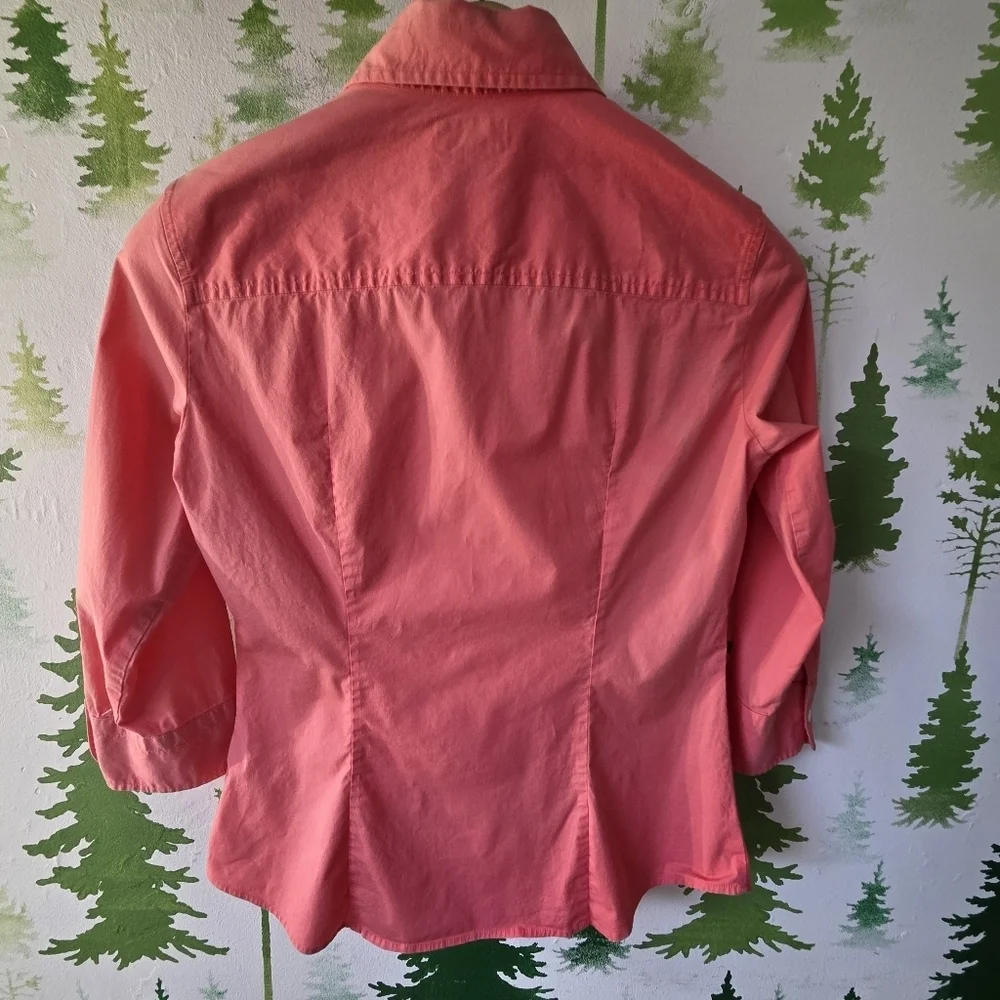 J.Crew Coral Button-Up Stretch Shirt